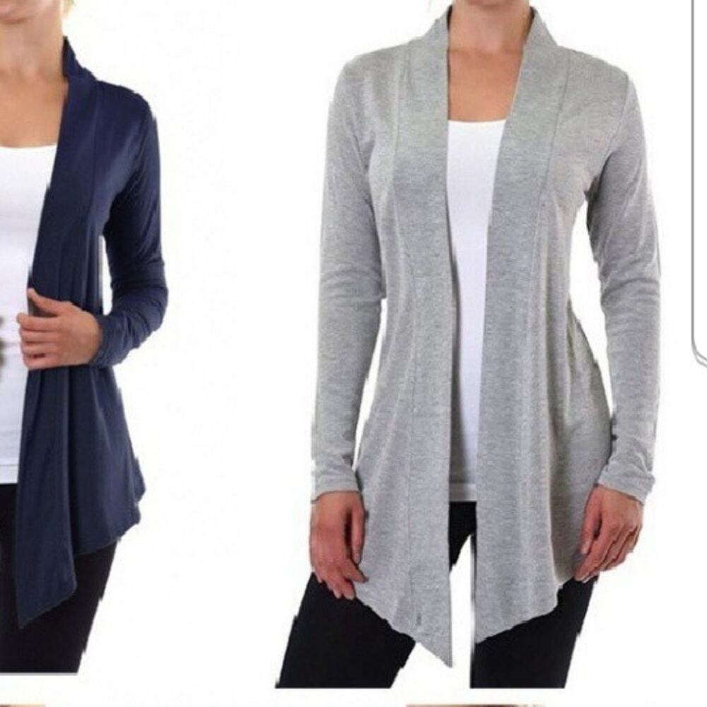 Sofra perfect lightweight rayon cardigan gray small